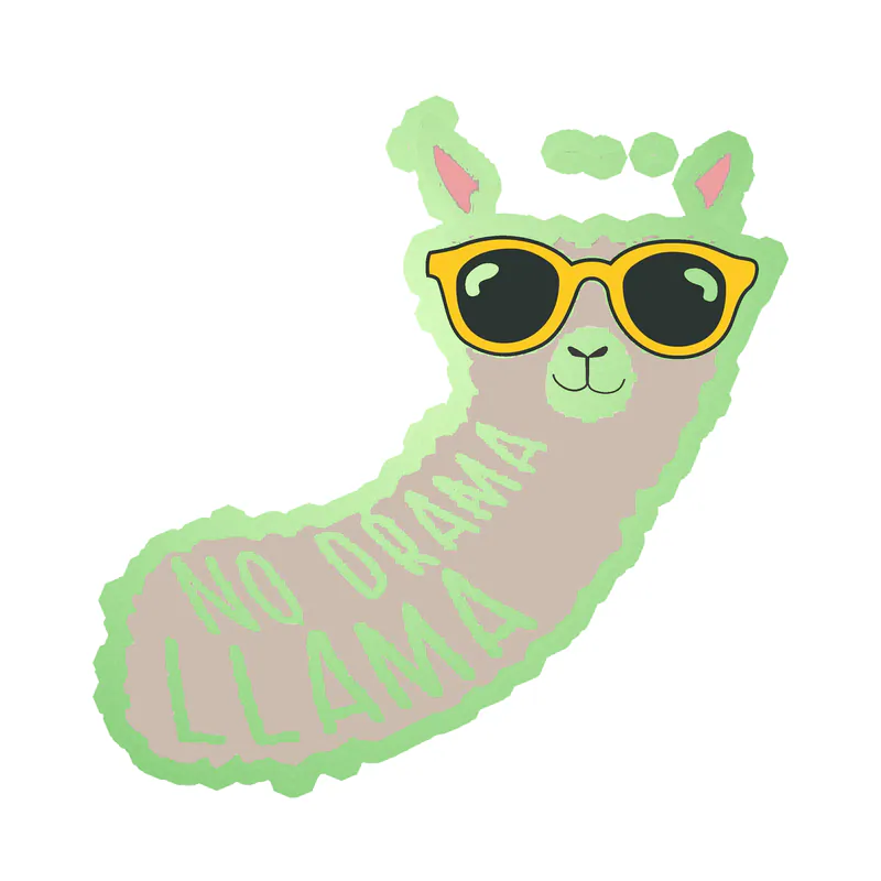 Llama Glow in the Dark Vinyl Decal - Custom Size