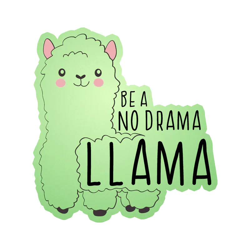 Llama Glow in the Dark Vinyl Decal - Custom Size