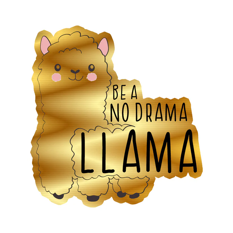 Llama Gold Chrome Vinyl Decal - Custom Size
