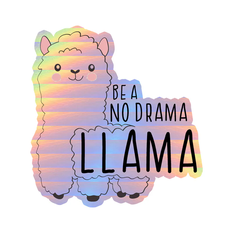 Llama Holographic Vinyl Decal - Custom Size