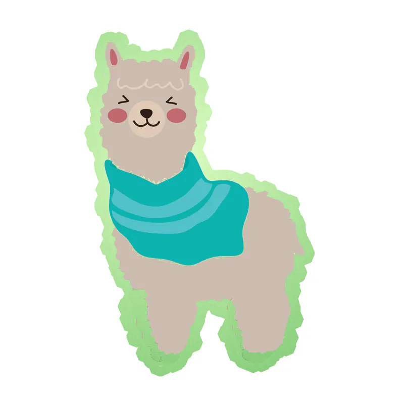 Llama Glow in the Dark Vinyl Decal - Custom Size