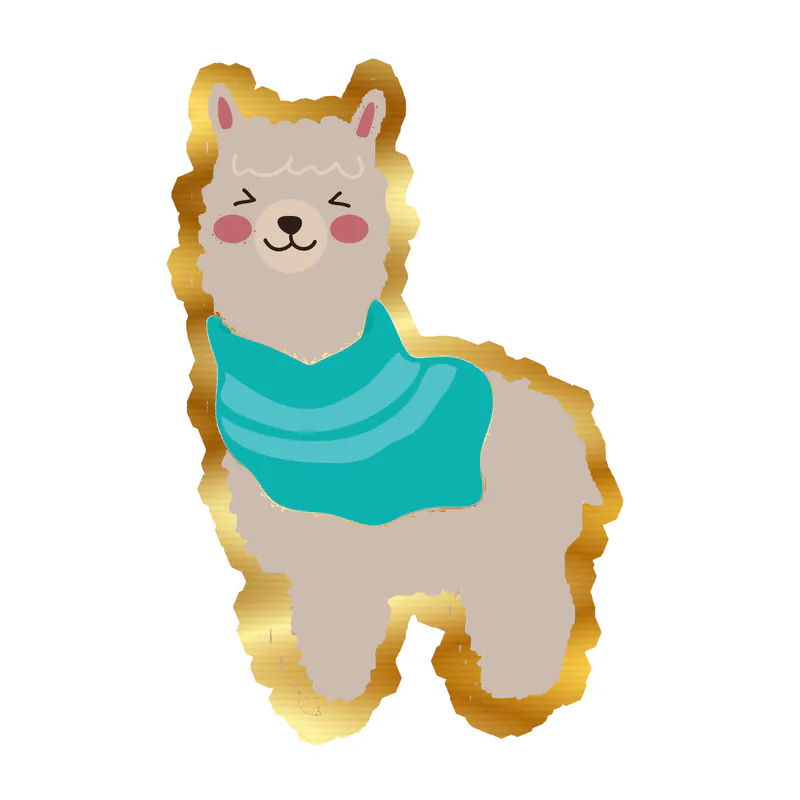 Llama Gold Chrome Vinyl Decal - Custom Size