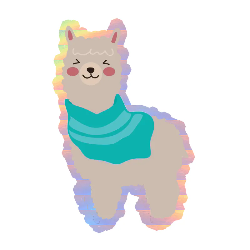 Llama Holographic Vinyl Decal - Custom Size
