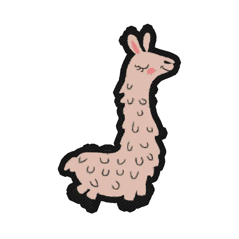 Llama Carbon Fiber Vinyl Decal - Custom Size