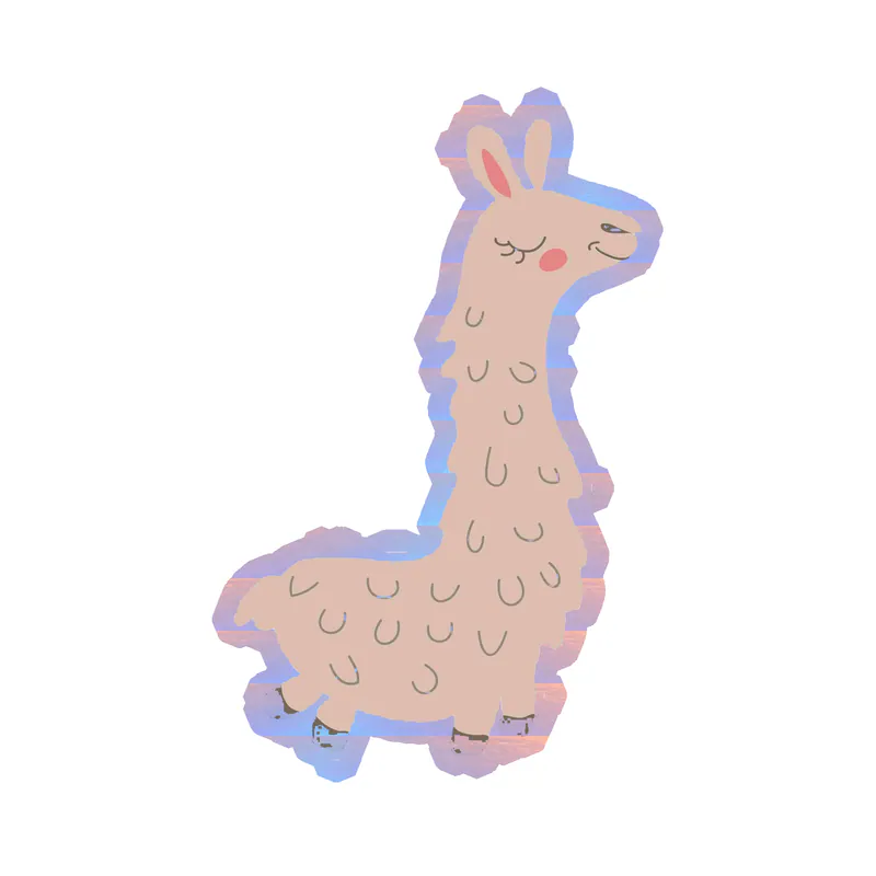 Llama Holographic Vinyl Decal - Custom Size