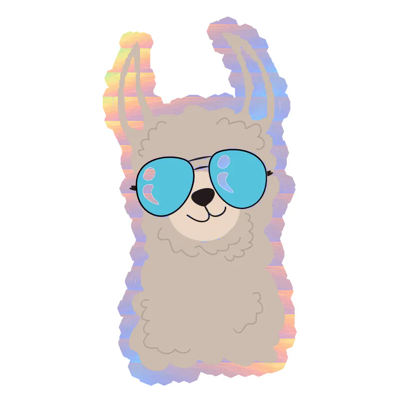 Llama Holographic Vinyl Decal - Custom Size