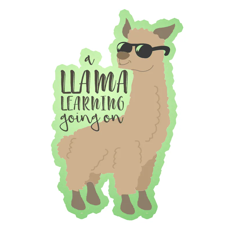 Llama Glow in the Dark Vinyl Decal - Custom Size