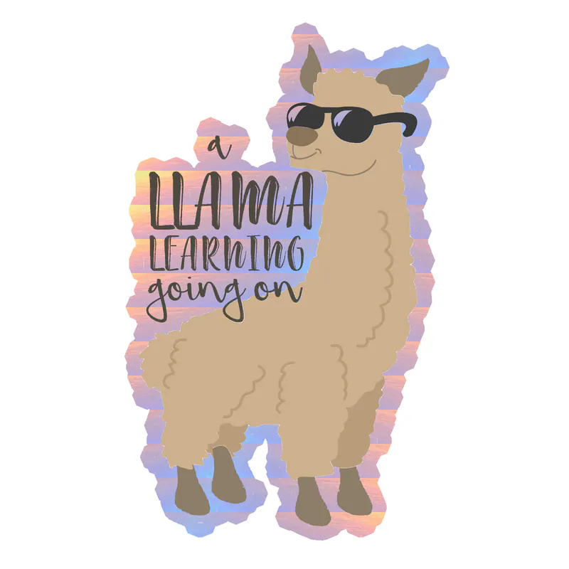 Llama Holographic Vinyl Decal - Custom Size