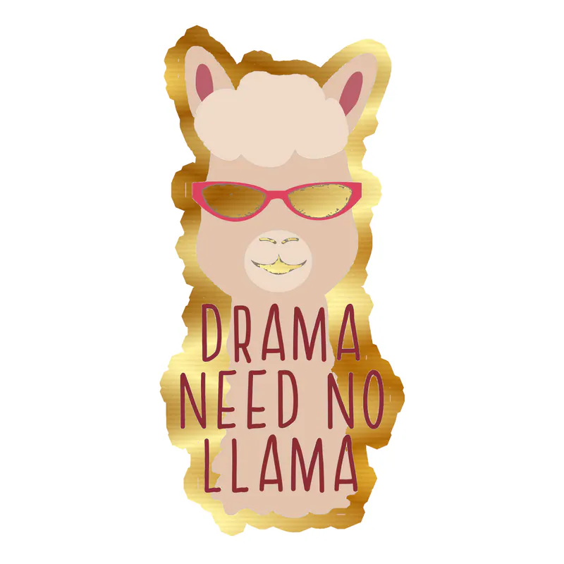 Llama Gold Chrome Vinyl Decal - Custom Size