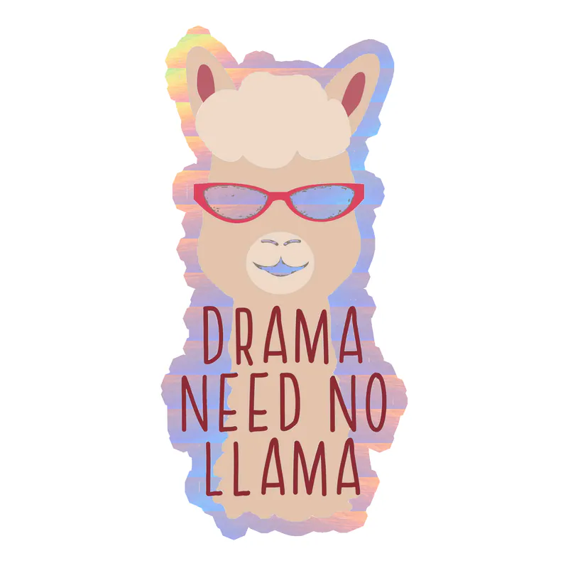 Llama Holographic Vinyl Decal - Custom Size