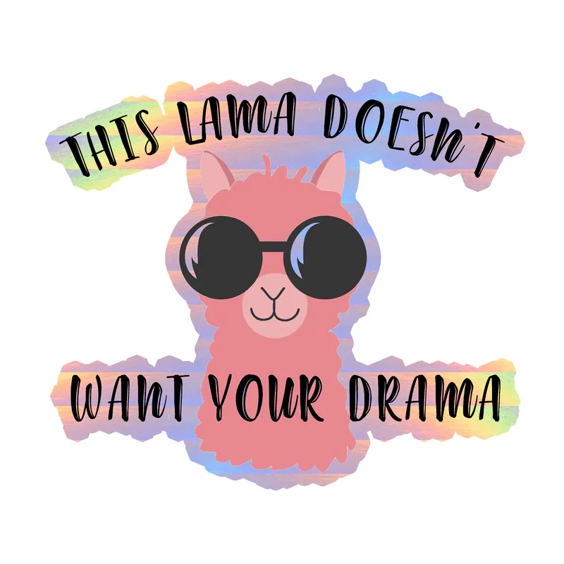 Llama Holographic Vinyl Decal - Custom Size