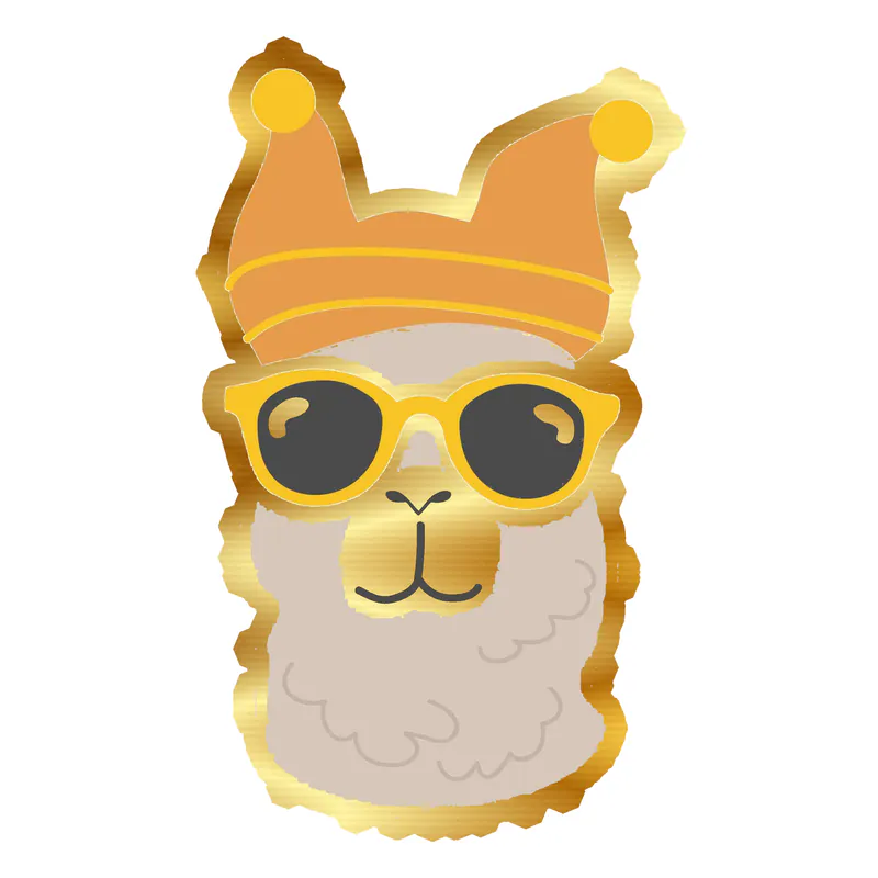 Llama Gold Chrome Vinyl Decal - Custom Size
