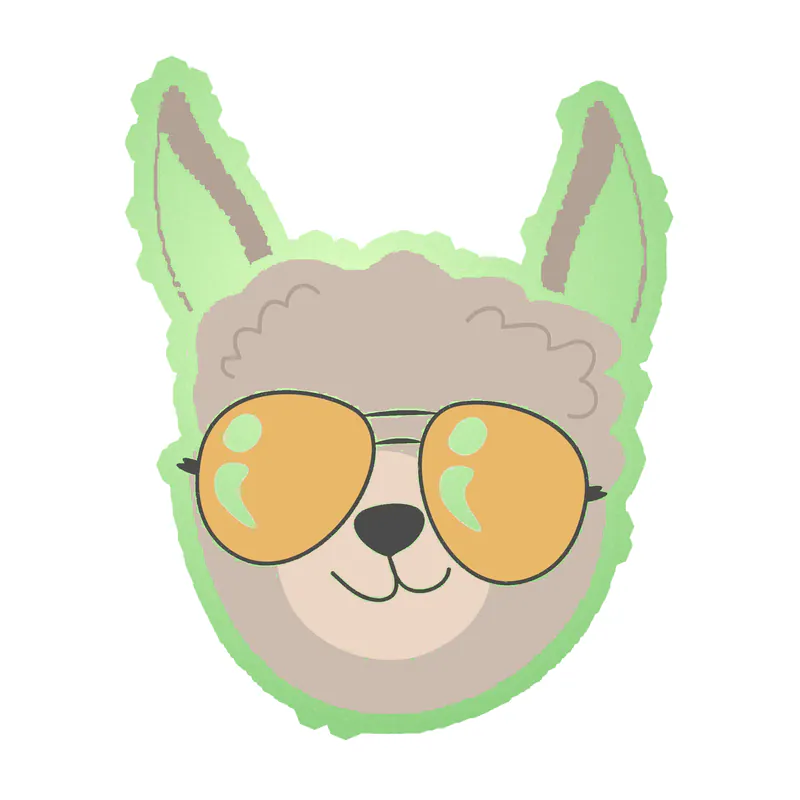 Llama Glow in the Dark Vinyl Decal - Custom Size