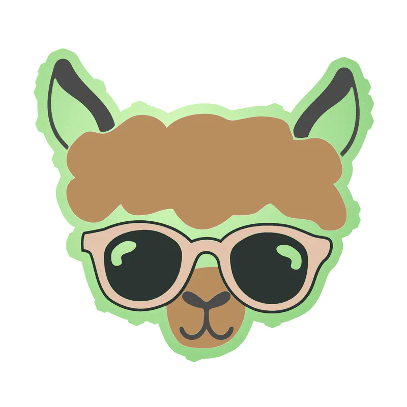 Llama Glow in the Dark Vinyl Decal - Custom Size