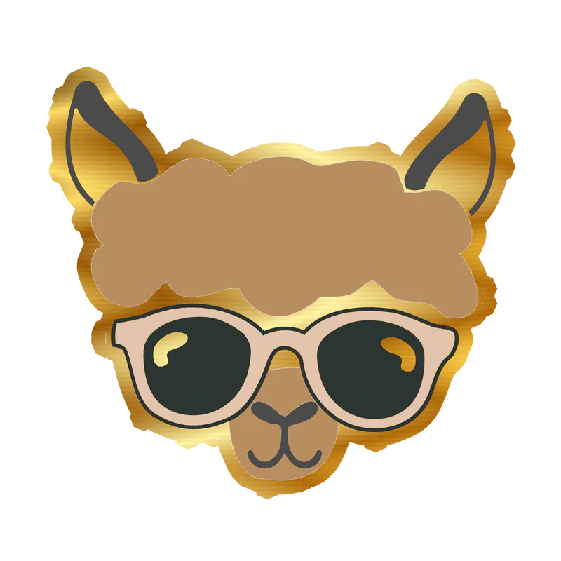 Llama Gold Chrome Vinyl Decal - Custom Size