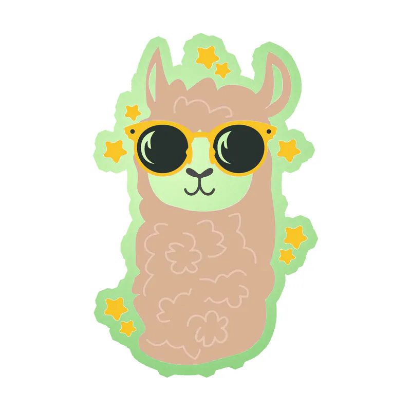 Llama Glow in the Dark Vinyl Decal - Custom Size