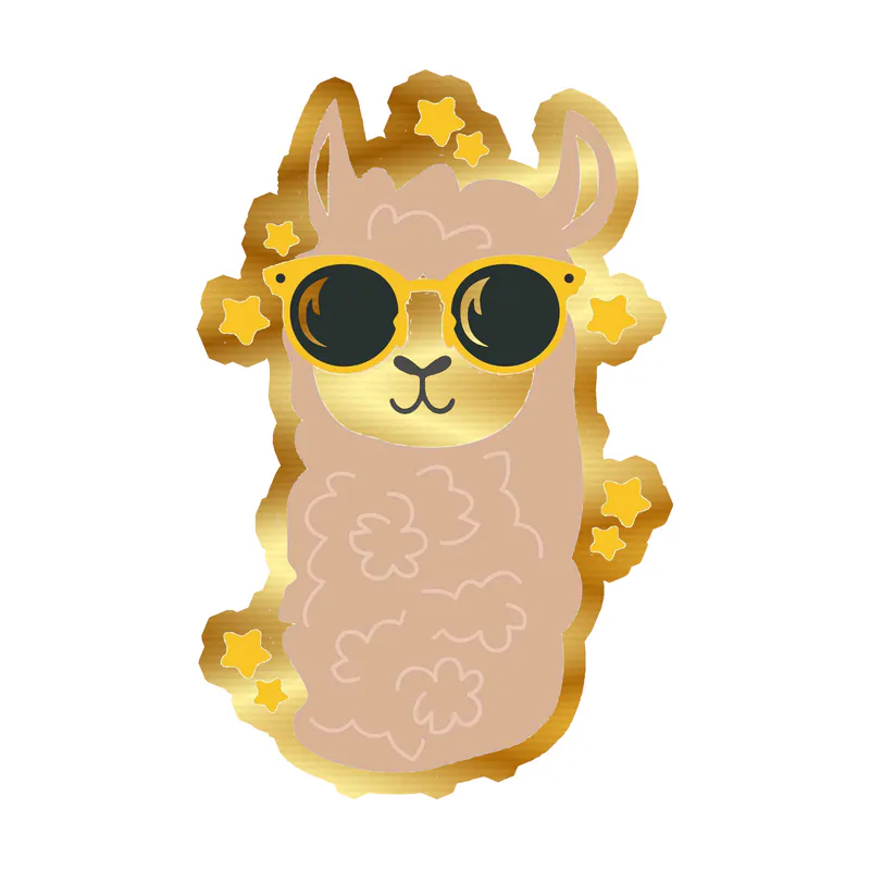 Llama Gold Chrome Vinyl Decal - Custom Size