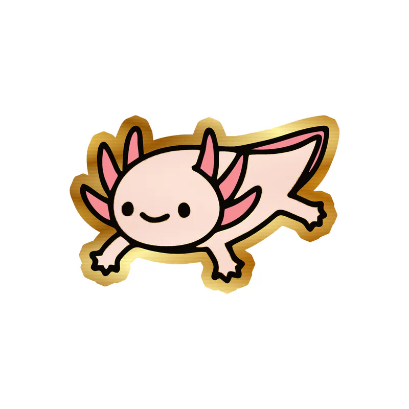 Axolotl Gold Chrome Vinyl Decal - Custom Size