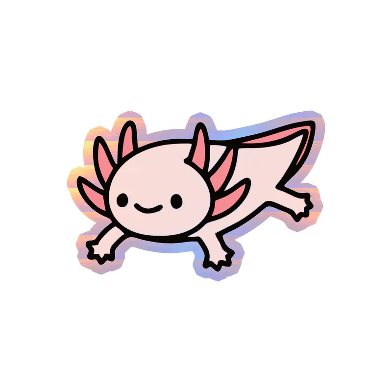 Axolotl Holographic Vinyl Decal - Custom Size