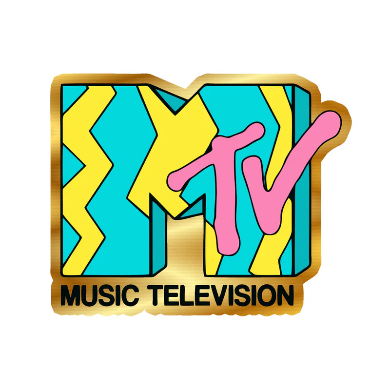 MTV Gold Chrome Vinyl Decal - Custom Size
