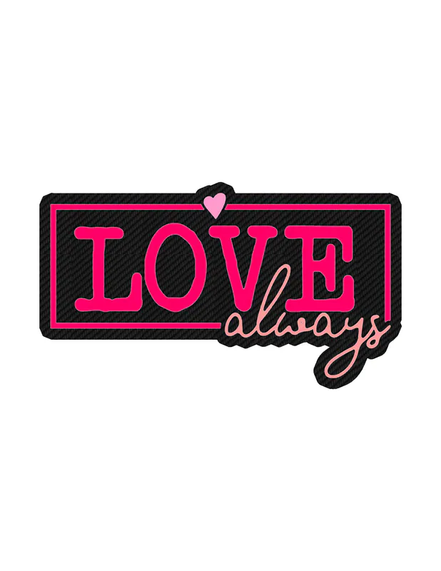 Love Always Carbon Fiber Vinyl Decal