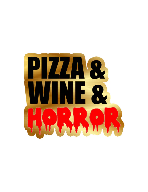 Pizza And Wine And Horror Gold Chrome Vinyl Decal