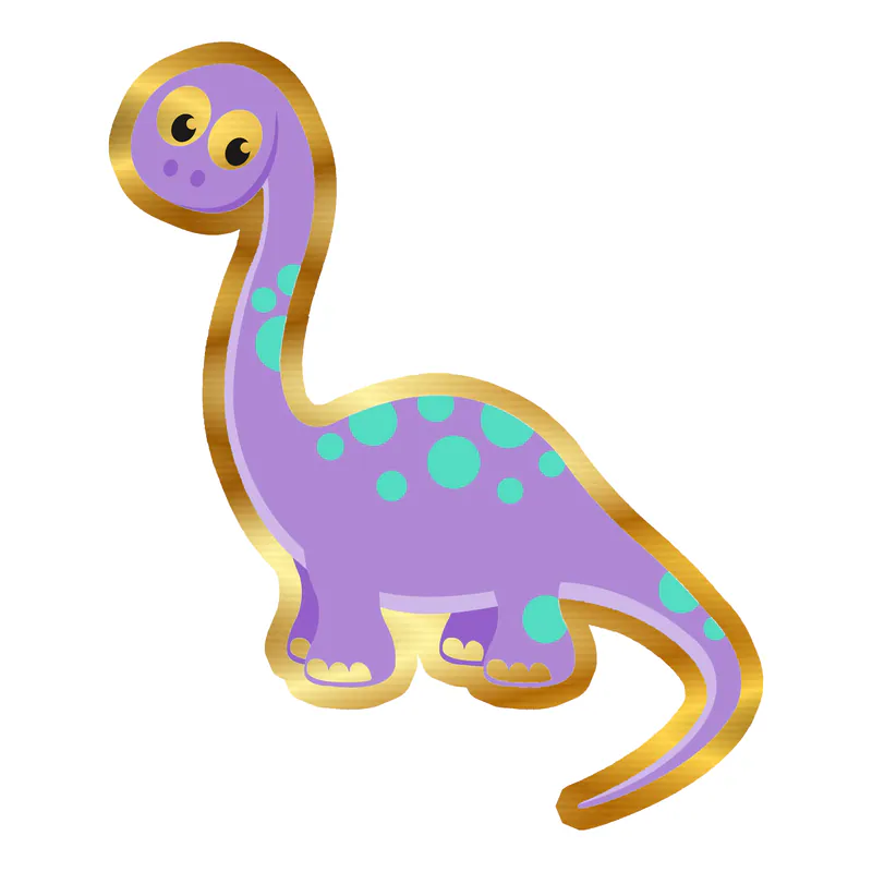 Purple Dino Gold Chrome Vinyl Decal - Custom Size