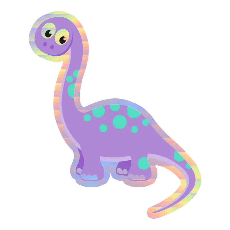 Purple Dino Holographic Vinyl Decal - Custom Size