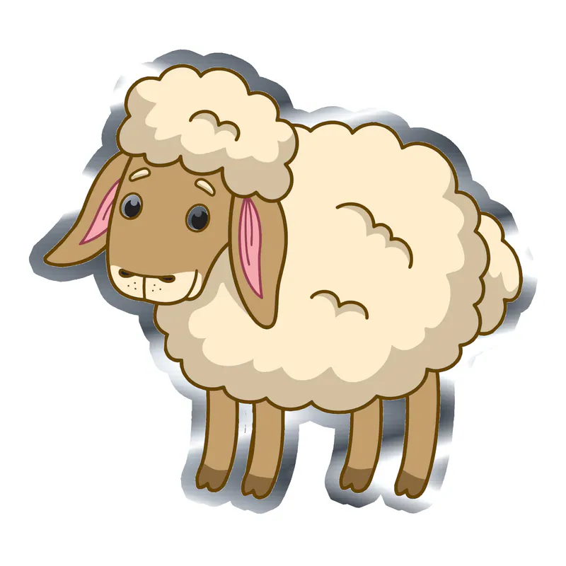 Sheep - Silver Chrome Vinyl Decal