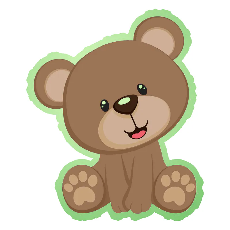 Cute Teddy Bear Glow in the Dark Vinyl Decal - Custom Size