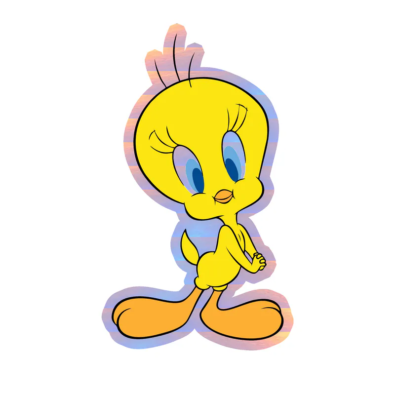 Looney Tunes - Tweety - Holographic Vinyl Sticker - Custom Size