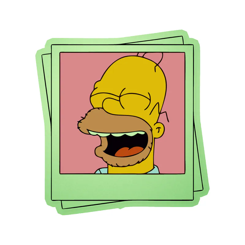 Homer Simpson Polaroids Glow in the Dark Vinyl Decal - Custom Size