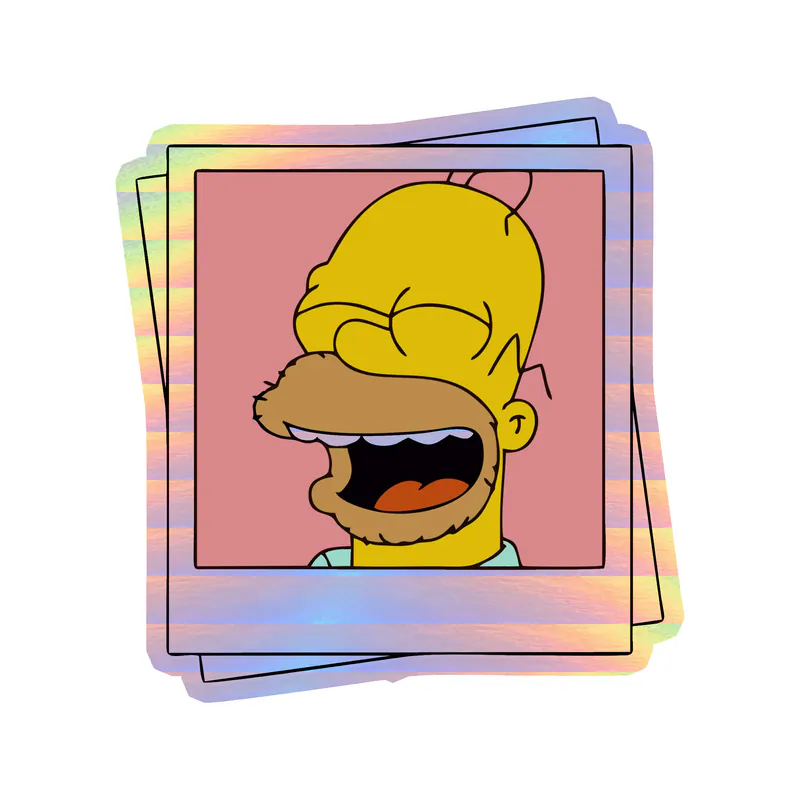 Homer Simpson Polaroids Holographic Vinyl Decal - Custom Size