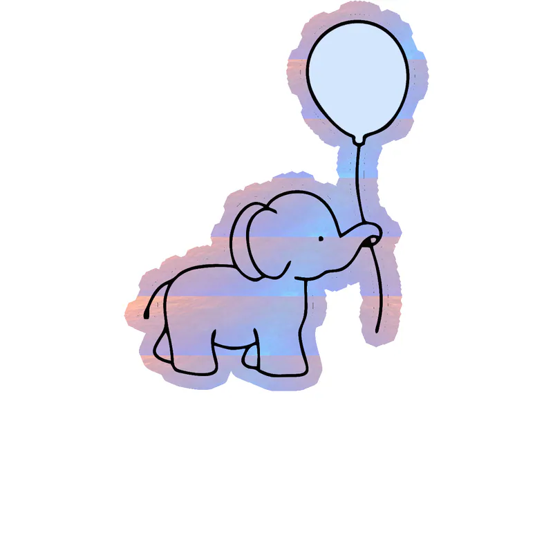 Elephant Holographic Vinyl Decal