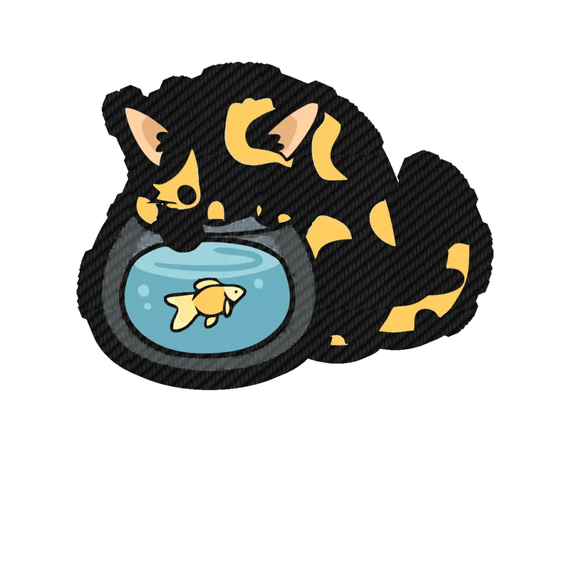Cat Carbon Fiber Vinyl Decal - Custom Size