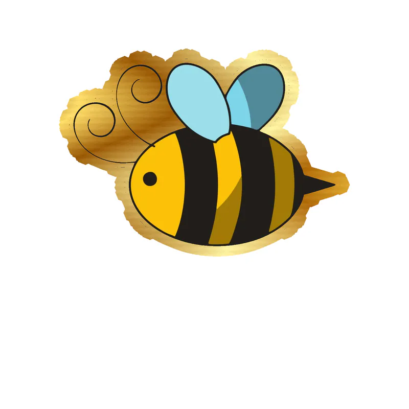 Bee Gold Chrome Vinyl Decal - Custom Size