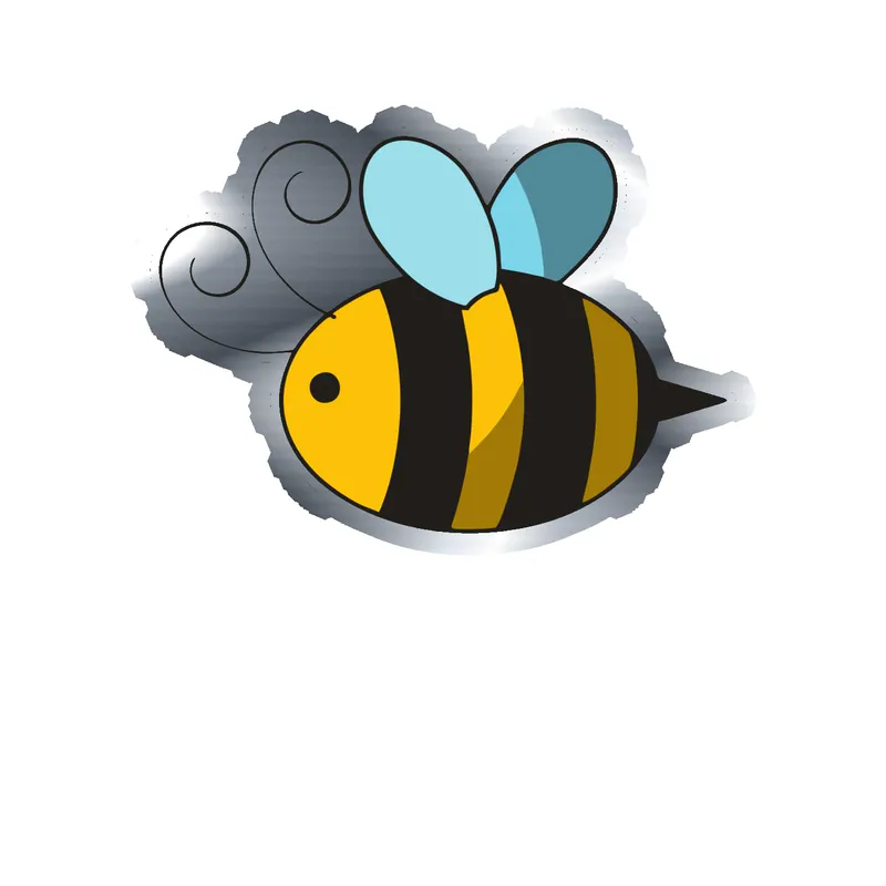 Bee Silver Chrome Vinyl Decal - Custom Size