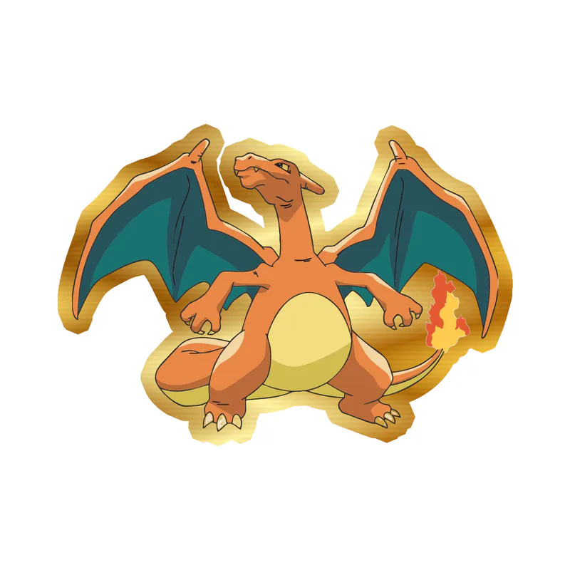 Charizard Gold Chrome Vinyl Decal