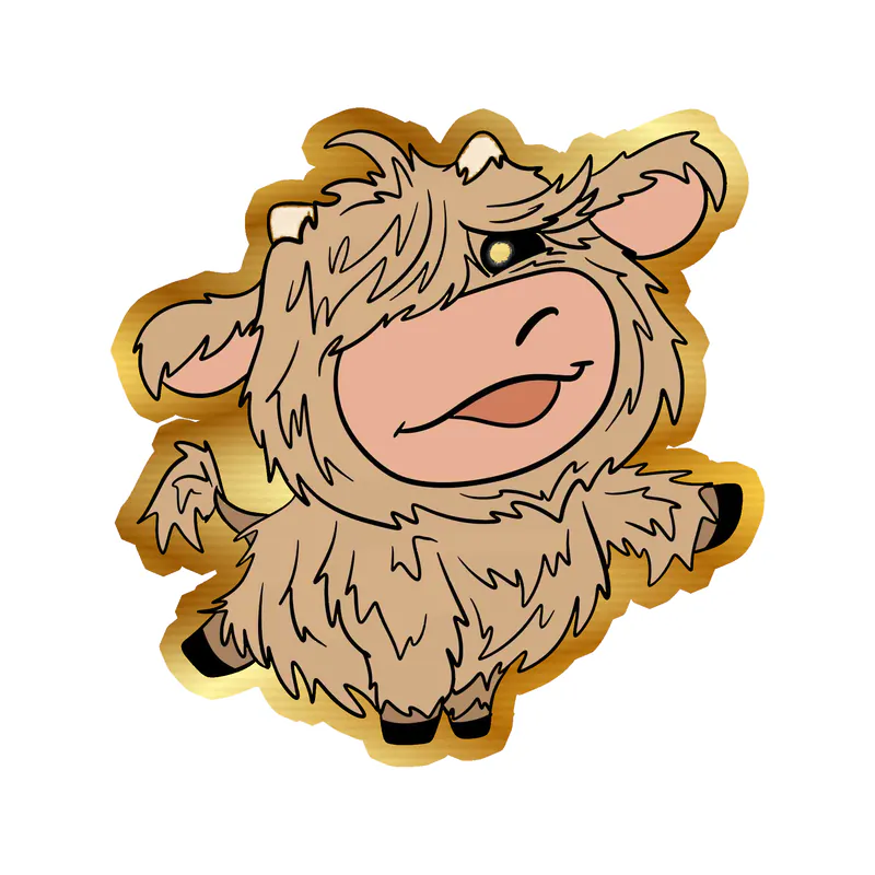 Cow - Gold Chrome Vinyl Decal