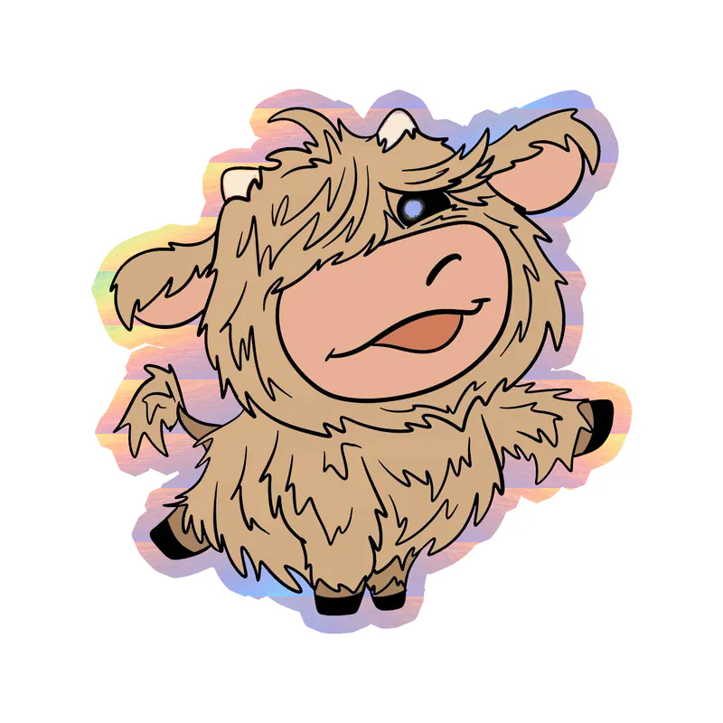 Cow - Holographic Vinyl Decal