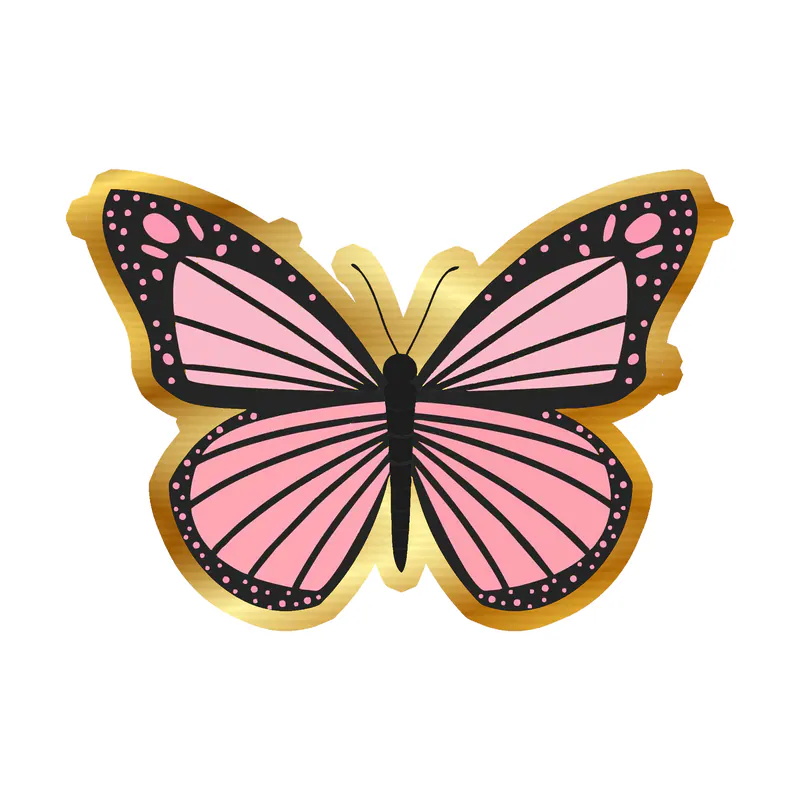Butterfly - Gold Chrome Vinyl Decal