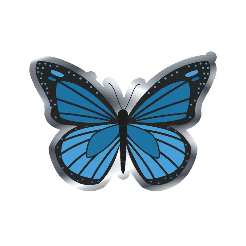 Butterfly - Silver Chrome Vinyl Decal
