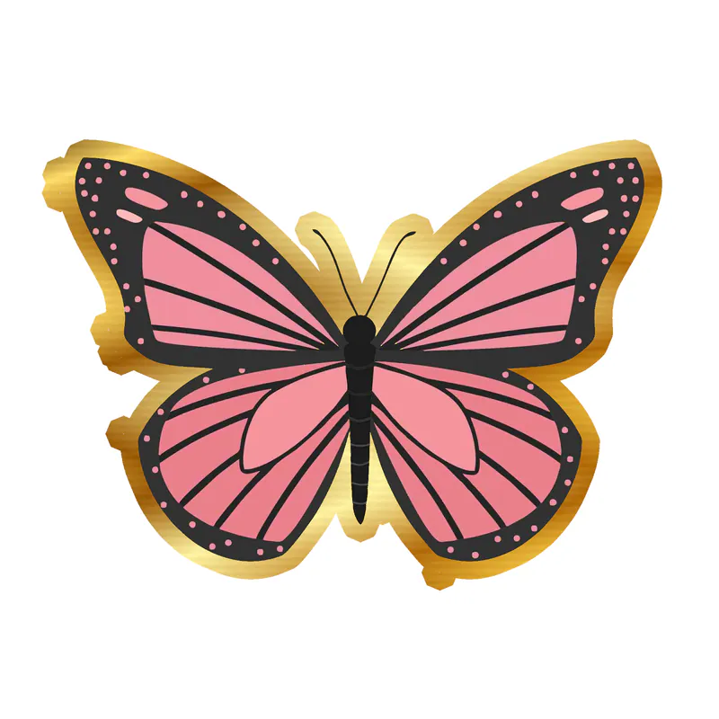 Butterfly - Gold Chrome Vinyl Decal