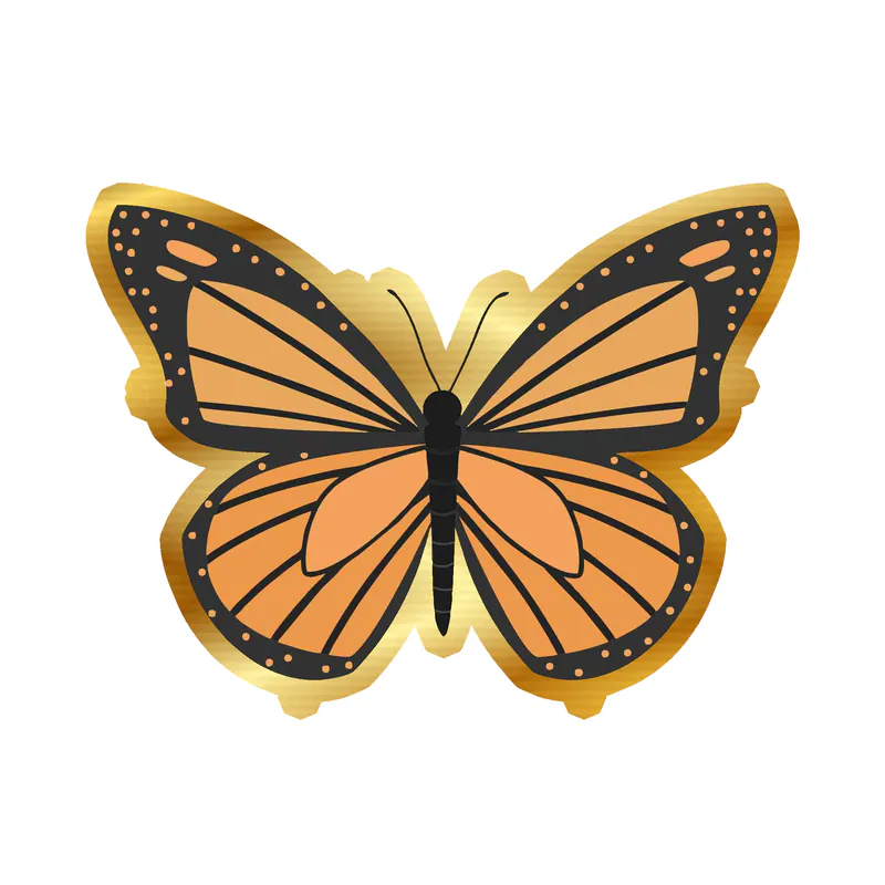 Butterfly - Gold Chrome Vinyl Decal