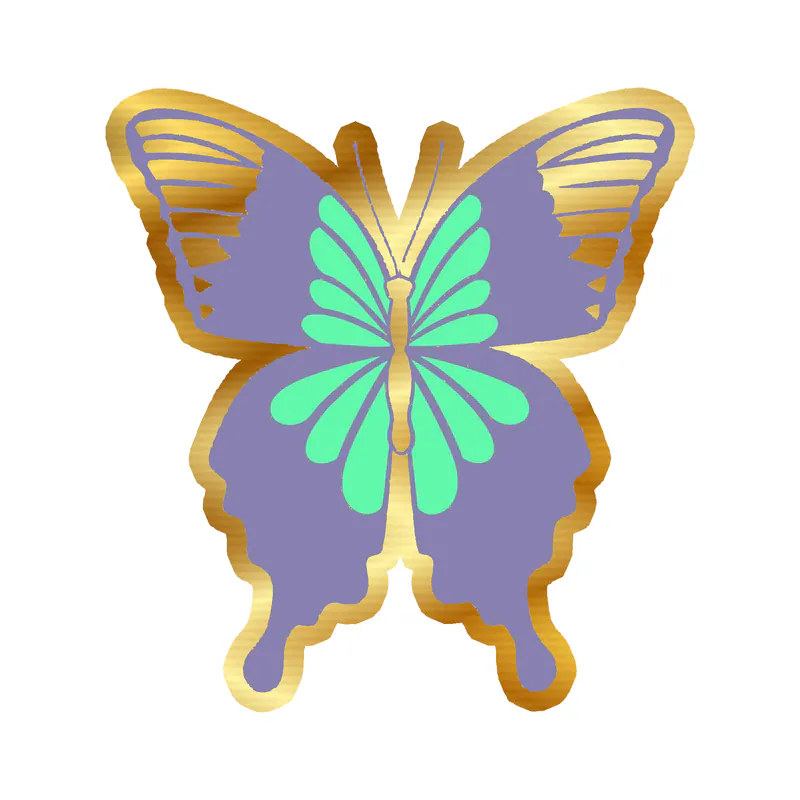 Butterfly - Gold Chrome Vinyl Decal