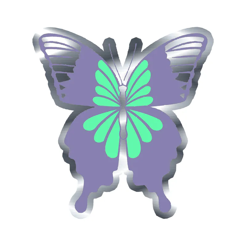Butterfly - Silver Chrome Vinyl Decal