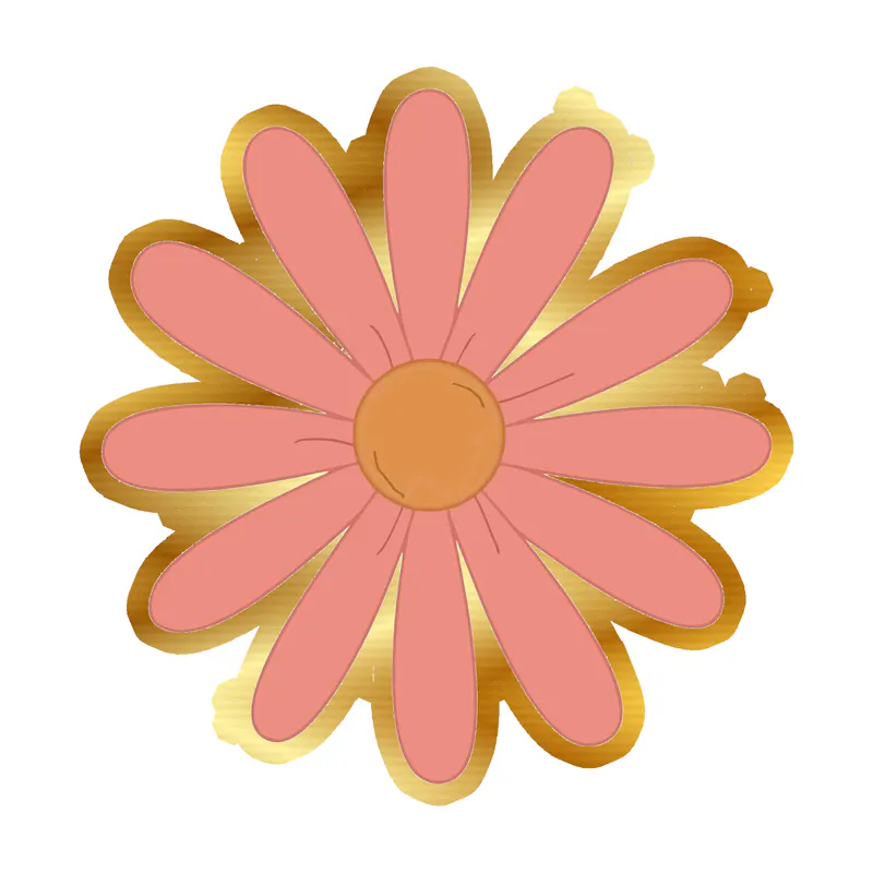 Flower Gold Chrome Vinyl Decal - Custom Size