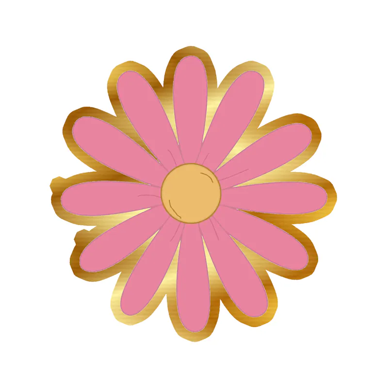 Flower Gold Chrome Vinyl Decal - Custom Size