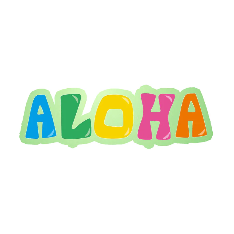 Aloha - Glow in the Dark Vinyl Decal