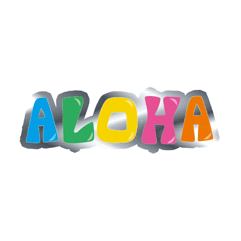 Aloha - Silver Chrome Vinyl Decal